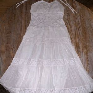 PIA long cotton crochet cotton dress/New